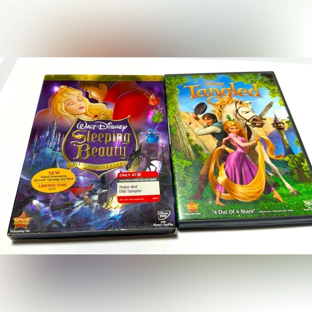 Disney’s Princess Bundle 2 DVD Movies. Includes Sleeping Beauty & Tangled